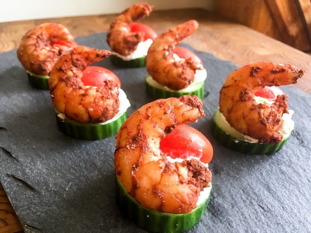 Smoked Tandoori Shrimp Canapes